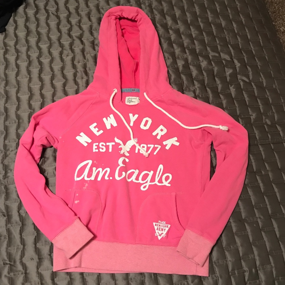 American Eagle Pink Vintage Hoodie Size Medium